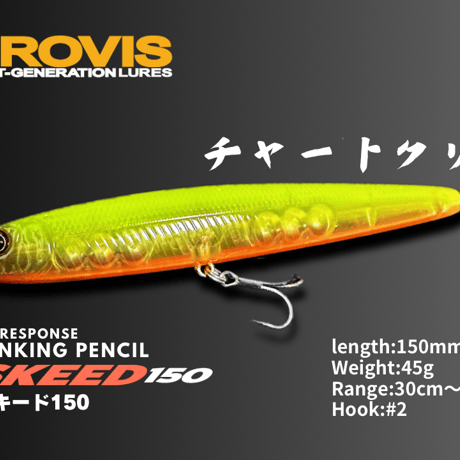ビッグベイトシンキングペンシルSKEED150（スキード150）大型シンペン・シーバス、青物、平スズキ、フラットフィッシュ、驚異的飛距離