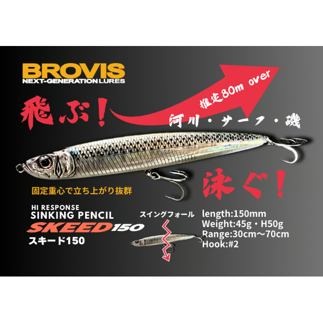 ビッグベイトシンキングペンシルSKEED150（スキード150）大型シンペン