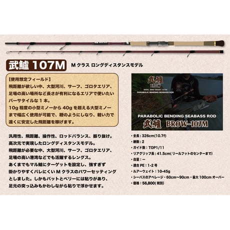 送料無料・特典付き、武鱸【BROW】新基準ガイドセッティングシーバスロッド