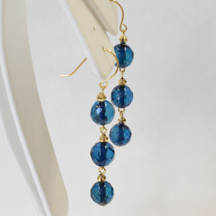 ハニーフラット ♦︎14kgfブルーアンバーピアス/イヤリング ハニー