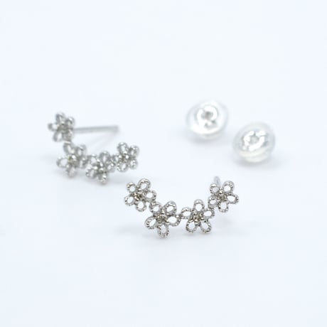 Silver925 ダイヤ フラワー ピアス 82145-710