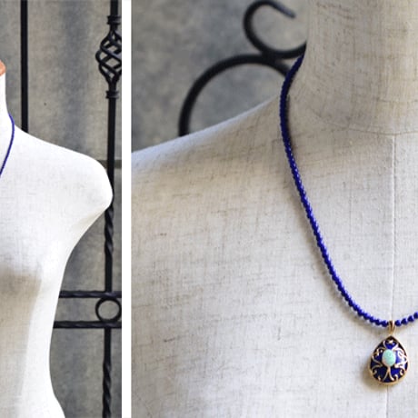 K18YG　ラピスラズリオパールペンダントネックレス◇18K Lapis lazuli Opal Necklace◇34138-160 WHGZ