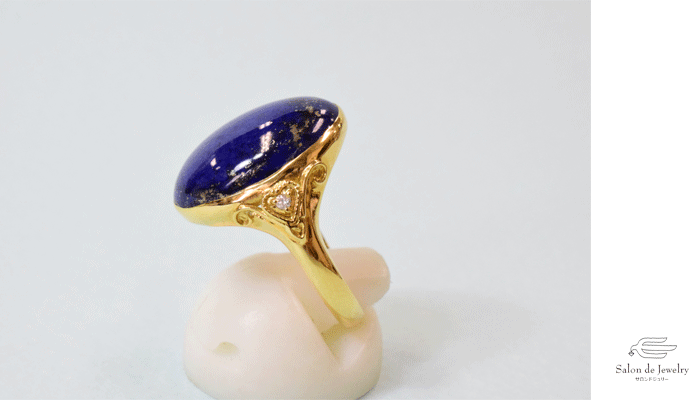 K18YG ラピスラズリダイヤモンドリング 18K Lapis lazuli Diamond