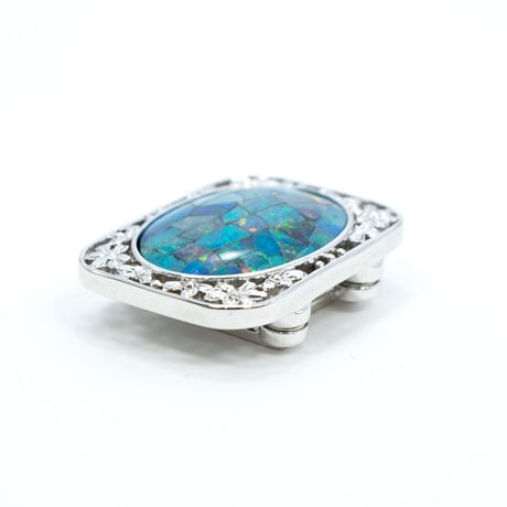 シルバー モザイクオパール 帯留め 91026-738￥42592