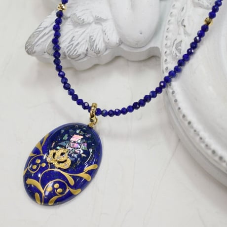 K18ラピス江戸蒔絵ネックレス　84287-160ｗFEZ