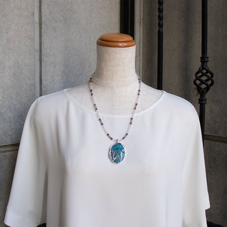 シルバー モザイクオパール ネックレス 33808-738￥53240