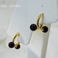 K18YG オニキス フープ風ピアス 82001-150