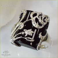 K18WG　オニキスダイヤモンドリング 18K Onyx Diamond Ring 61410-350　NEXZ
