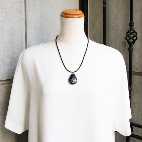 K18 ブルーアンバー 江戸蒔絵　ダイヤ ネックレス 34324-102￥77198