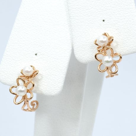 K18 フラワー パール ピアス 82072-230