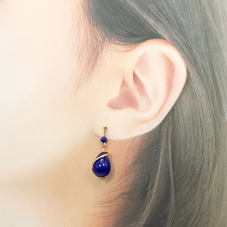 K18 ラピスラズリ ピアス 82170-160 NABZ