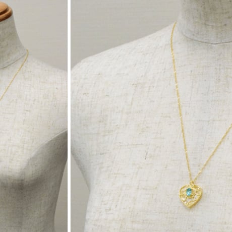 K18 白蝶貝　アパタイト ダイヤモンド ネックレス ◇18K White Shell Mother of Pearl Apatite Necklace　41595-128サンプル