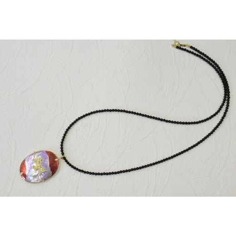 K18白蝶貝箔蒔絵ネックレス 34170-134WIDZ