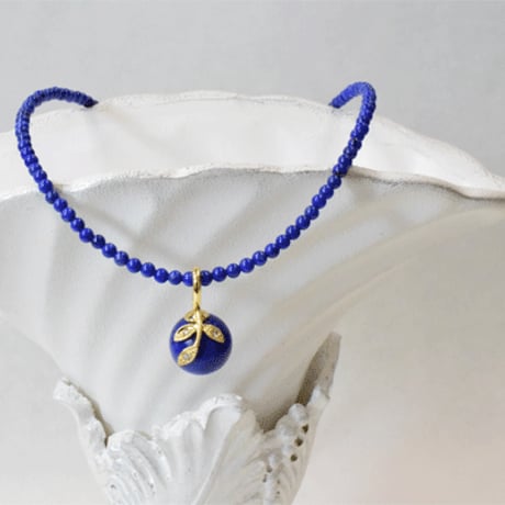 K18YG ラピスラズリダイヤモンドペンダントネックレス18K Lapis lazuli Diamond Necklace　33760-160 NAFZ