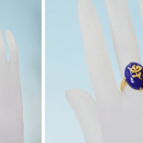 K18YG ラピスラズリダイヤモンドリング◇18K Lapis lazuli Diamonnd Ring◇61547-160 再販可 wIAZ