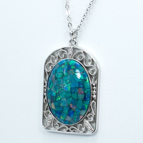 シルバー モザイクオパール ネックレス 41580-738￥39930