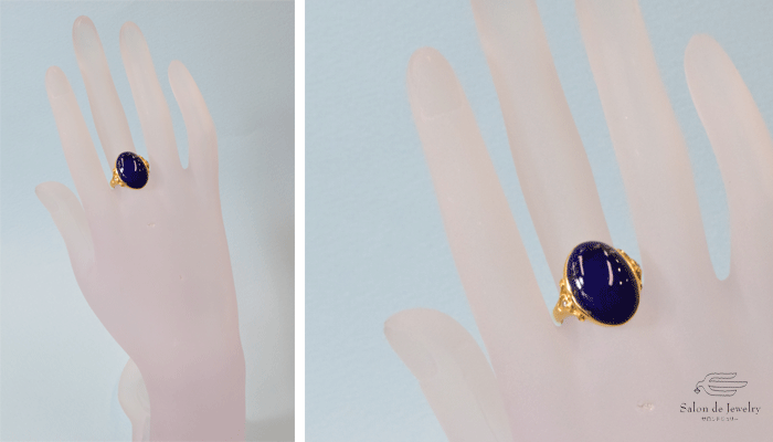 充実の品 K18YG ラピスラズリダイヤモンドリング 18K Lapis lazuli Diamond ラピスラズリ、瑠璃