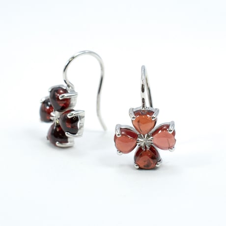 シルバー ガーネット クローバー ピアス 82164-724