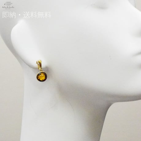 K18YG　コハクインタリオ　ネジバネ式イヤリング　mmc-20 20018-000