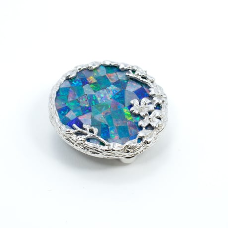 モザイクオパール 帯留め 花 90018-000(MMT-43)￥47916