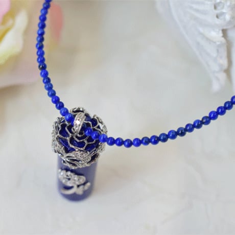 K18WG　ラピスラズリダイヤモンドペンダントネックレス◇18K Lapis lazuli Daiamond Necklace◇33939-360再販可 NDFZ