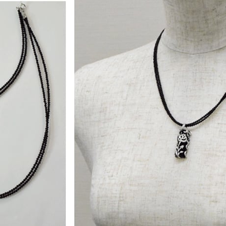 K18WGオニキスダイヤモンドネックレス 18K Onyx Diamond Necklace32761-350　WAFBZ