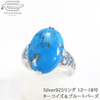 シルバー925 リング ターコイズ ( トルコ石 ) & ブルートパーズ 60008-000