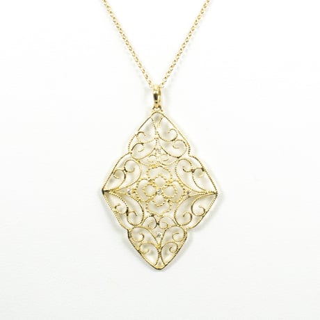 K18 フラワー アラベスク ダイヤモンド ダイヤシェイプネックレス お花 41637-110