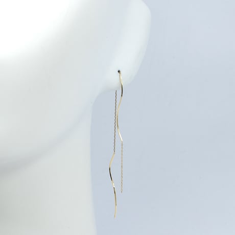 K18 線加工ゴールド ピアス 82224-198wCXZ