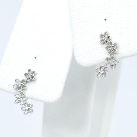 Silver925 ダイヤ フラワー ピアス 82145-710