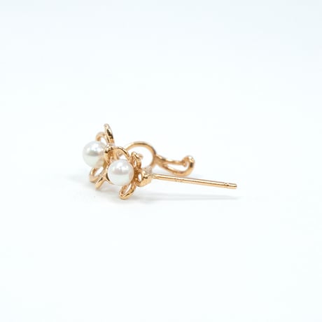 K18 フラワー パール ピアス 82072-230