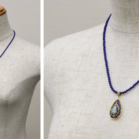 K18YG ラピスラズリオパールダイヤモンドペンダントネックレス◇18K Lapis lazuli Opal Necklace◇34181-160 WAAGZ