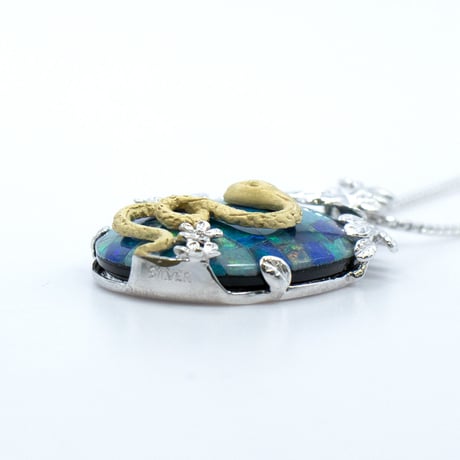 シルバー モザイクオパール ネックレス スネーク 41673-738￥34606