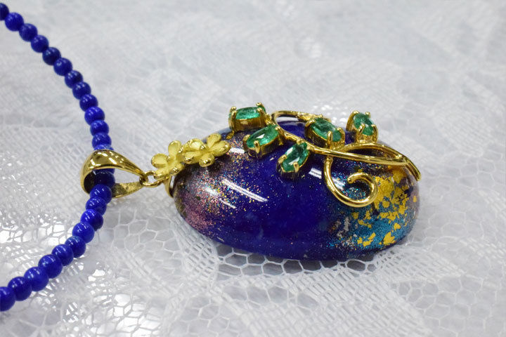 N3331 ラピスラズリ ペンダントトップ　K18 N3331 ラピスラズリ ペンダントトップ K18 K18YG ラピスラズリ