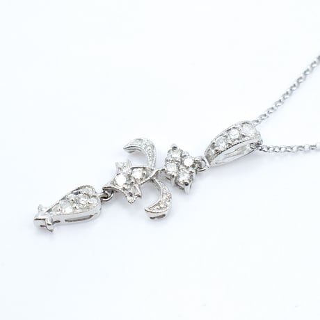 18金ホワイトゴールド ダイヤモンド ペンダント ネックレス　41385-310wACEZ