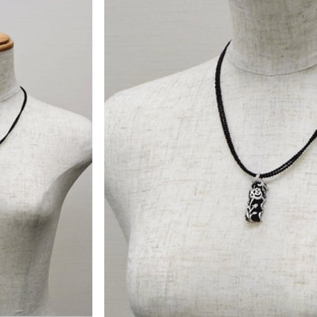 K18WGオニキスダイヤモンドネックレス 18K Onyx Diamond Necklace32761-350　WAFBZ