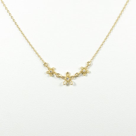 K18YG ダイヤモンド フラワー ネックレス　41614-110