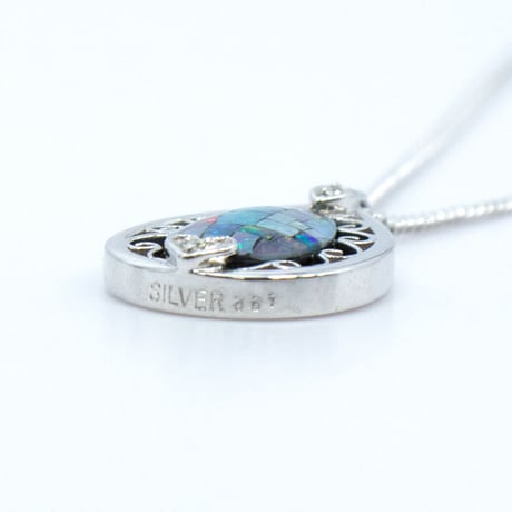 シルバー モザイクオパール ネックレス しずく 41645-738￥19432