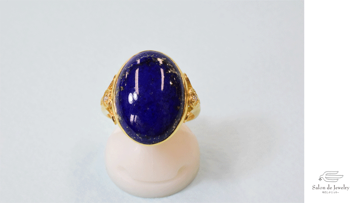 K18YG ラピスラズリダイヤモンドリング 18K Lapis lazuli Diamond...