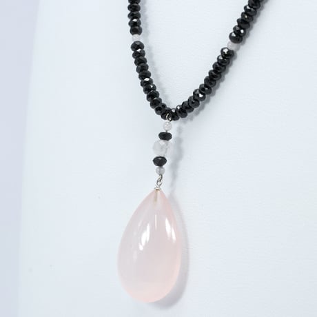 K18 ローズクォーツ しずく ネックレス 33375-341