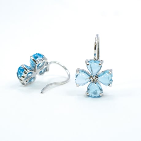 シルバー ブルートパーズ クローバー ピアス 82164-722