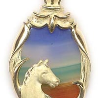 K18ピクチャーメノーペンダント　馬wADXZ　11210-155