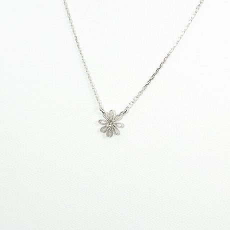 シルバー ダイヤモンド フラワー ネックレス　一輪 41685-710