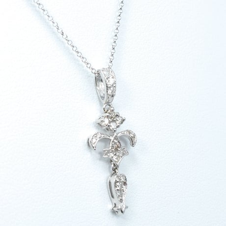 18金ホワイトゴールド ダイヤモンド ペンダント ネックレス　41385-310wACEZ
