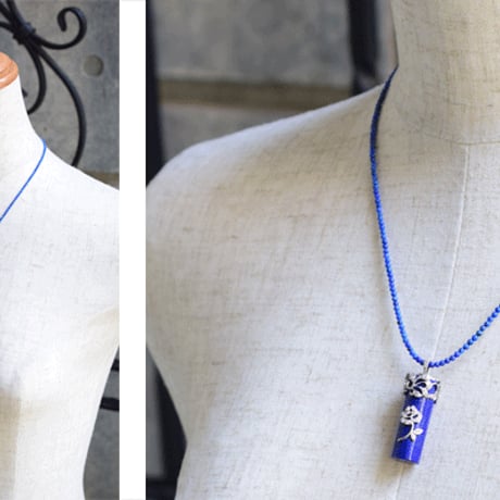 K18WG　ラピスラズリダイヤモンドペンダントネックレス◇18K Lapis lazuli Daiamond Necklace◇33939-360再販可 NDFZ
