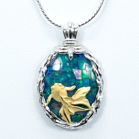 シルバー モザイクオパール ネックレス 金魚 41676-738￥34606