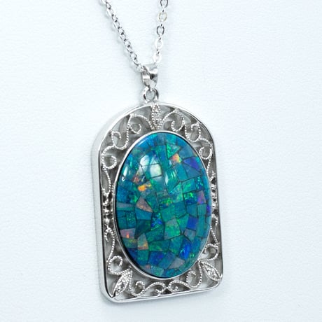 シルバー モザイクオパール ネックレス 41580-738￥39930