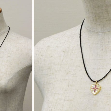 K18 白蝶貝 ルビー ピンクトルマリン オニキス ◇18K White Shell Mother of Pearl Ruby  Onyx Necklace 34148-111サンプル