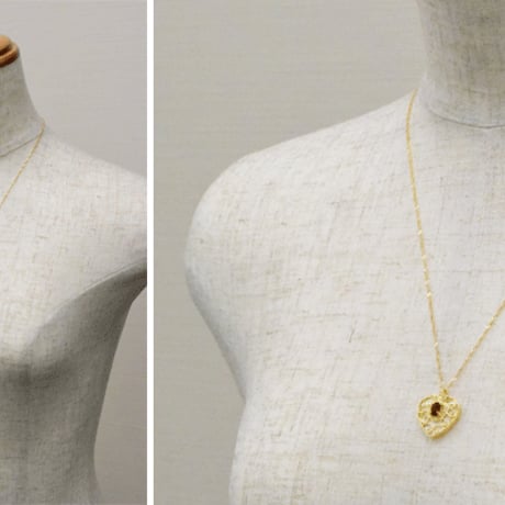 K18 白蝶貝　ガーネット ダイヤモンド ネックレス◇18K White Shell Mother of Pearl Garnet Diamond Necklace　41595-124サンプル