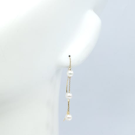 K18線加工 パール ピアス 82172-130ｗBIZ